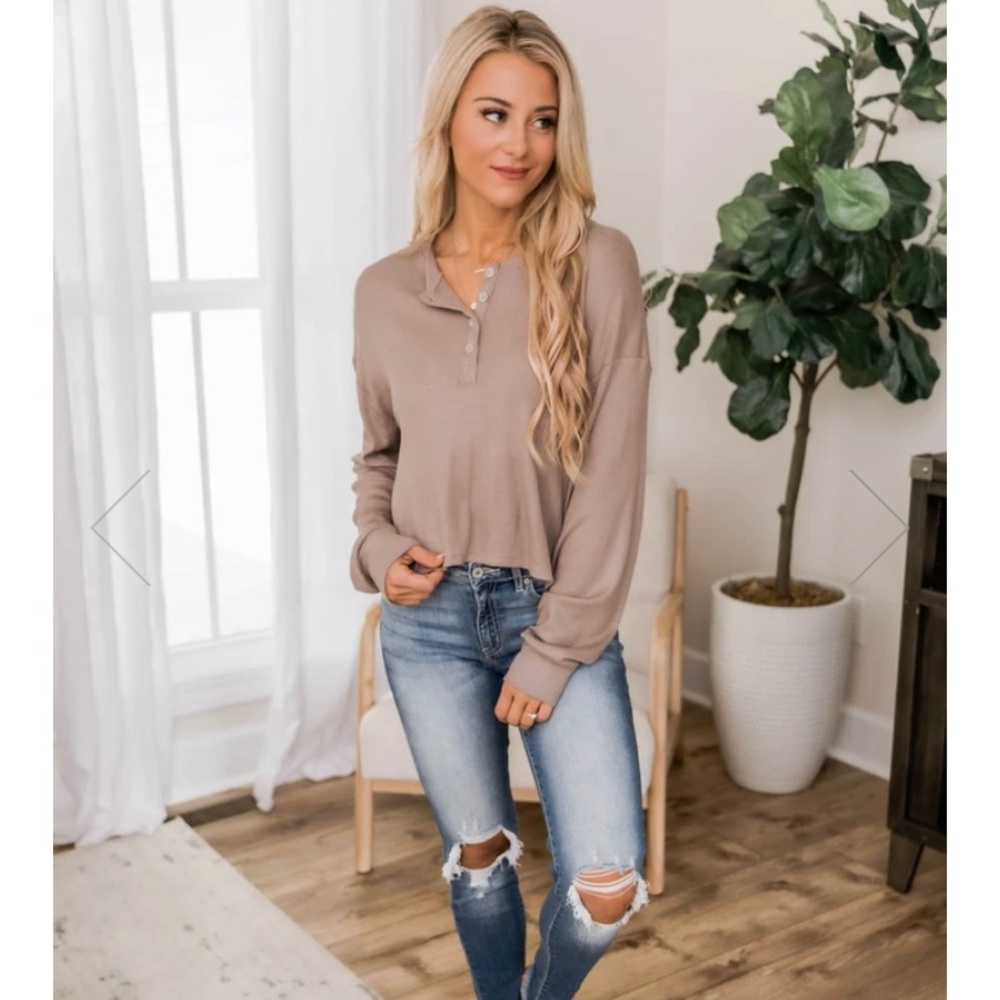 Pink Lily - Mystery of Tomorrow Brown Blouse